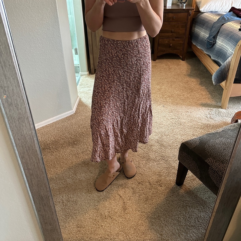 Madewell Dusty Rose Floral Maxi Skirt